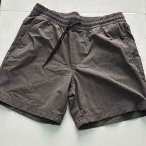 Men's Stretchtech Athletic Drawstring Shorts - Charcoal Gray side pockets size